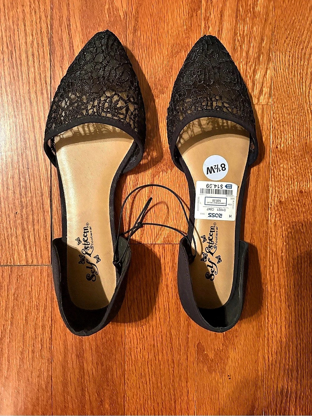 Brand new with tag Black Lace Flats US 8.5 W